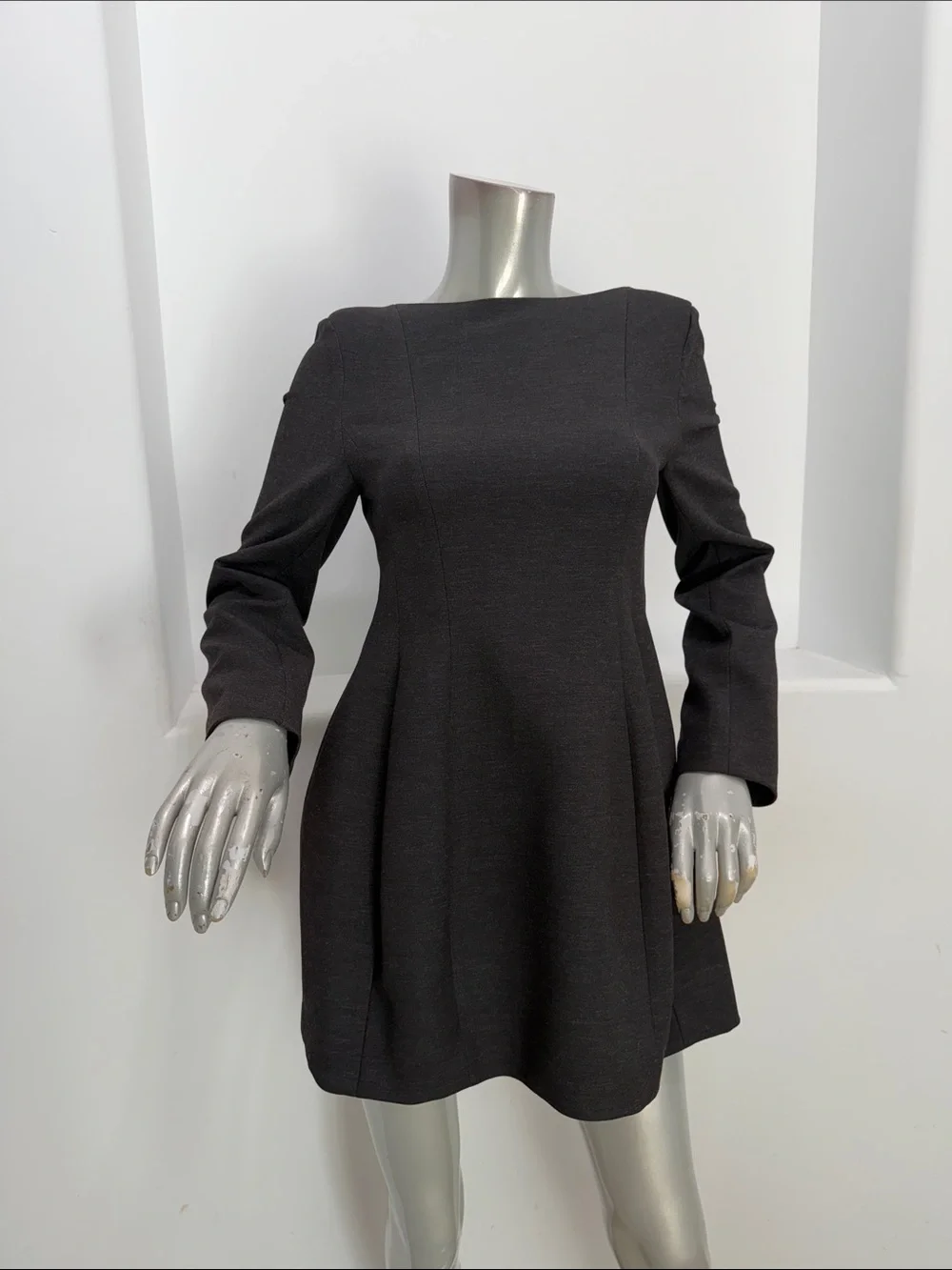 Zara | Dresses | Zara Womens Classic Black Wool Blend Long Sleeve Fit Flare  Mini Dress Size S | Poshmark